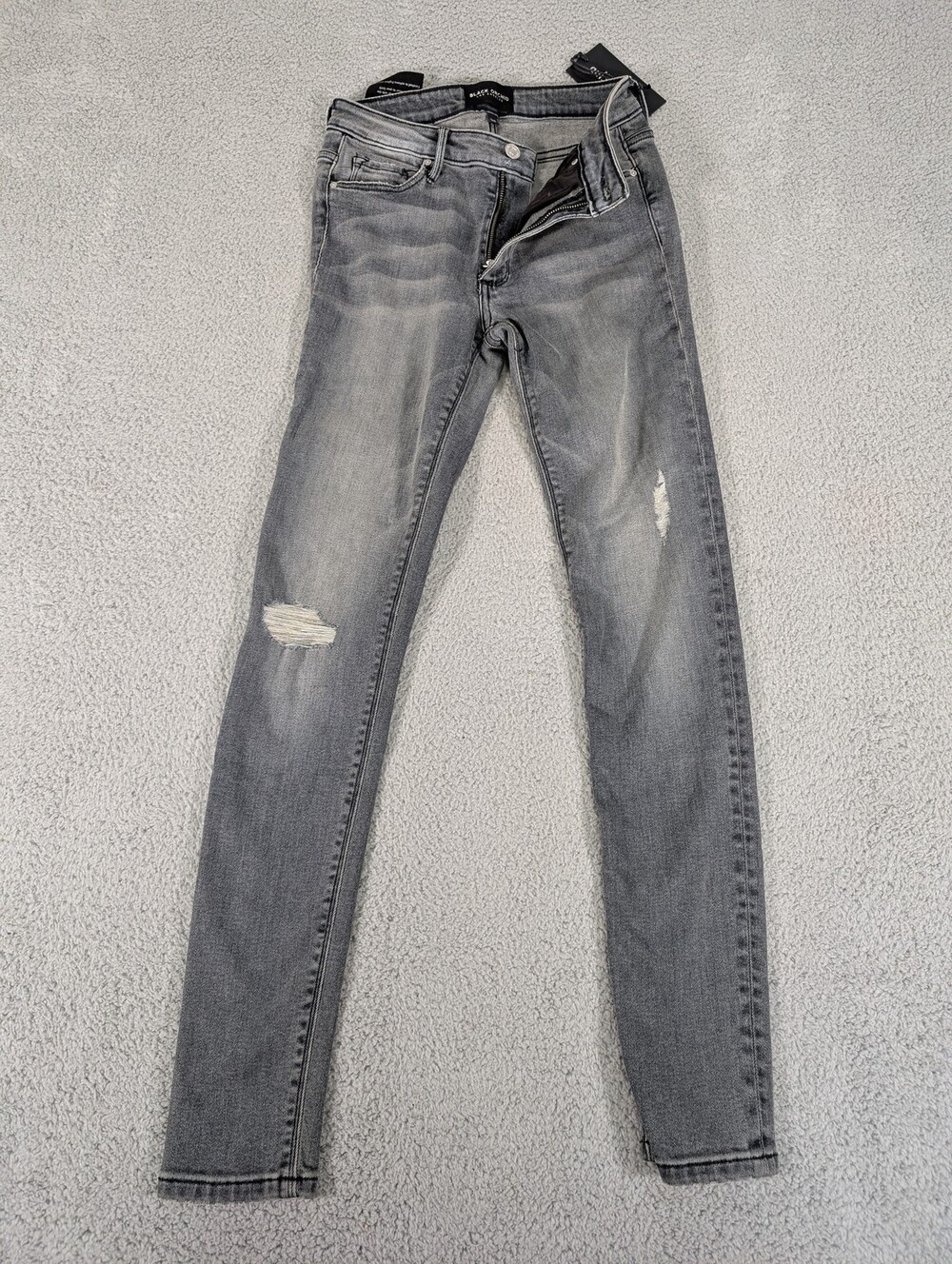 Black Orchid Jeans Womens 26 Gray Distressed Skinny Liquify Stretch Denim Tencel